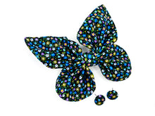 Load image into Gallery viewer, Duo barrette papillons  - noir avec fleurs
