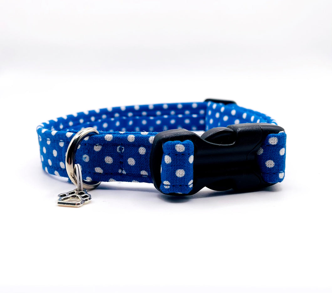 Collier de chien - bleu picoté