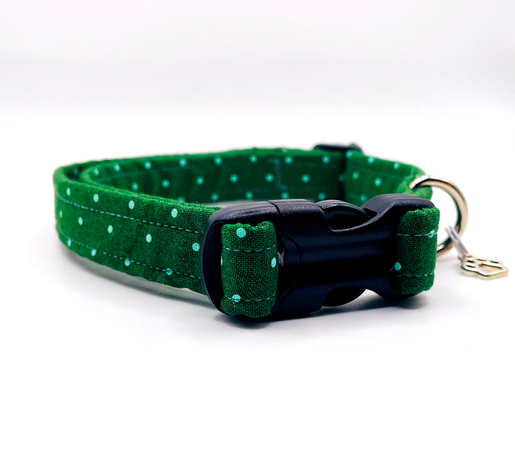 Collier de chien - vert picoté