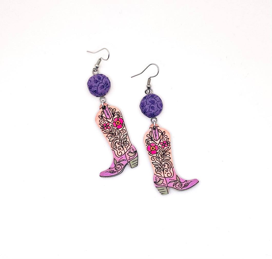 Boucles d’oreilles pendantes - bottes de cowboy