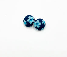 Load image into Gallery viewer, Duo barrette papillons  - bleue fleurs bleues
